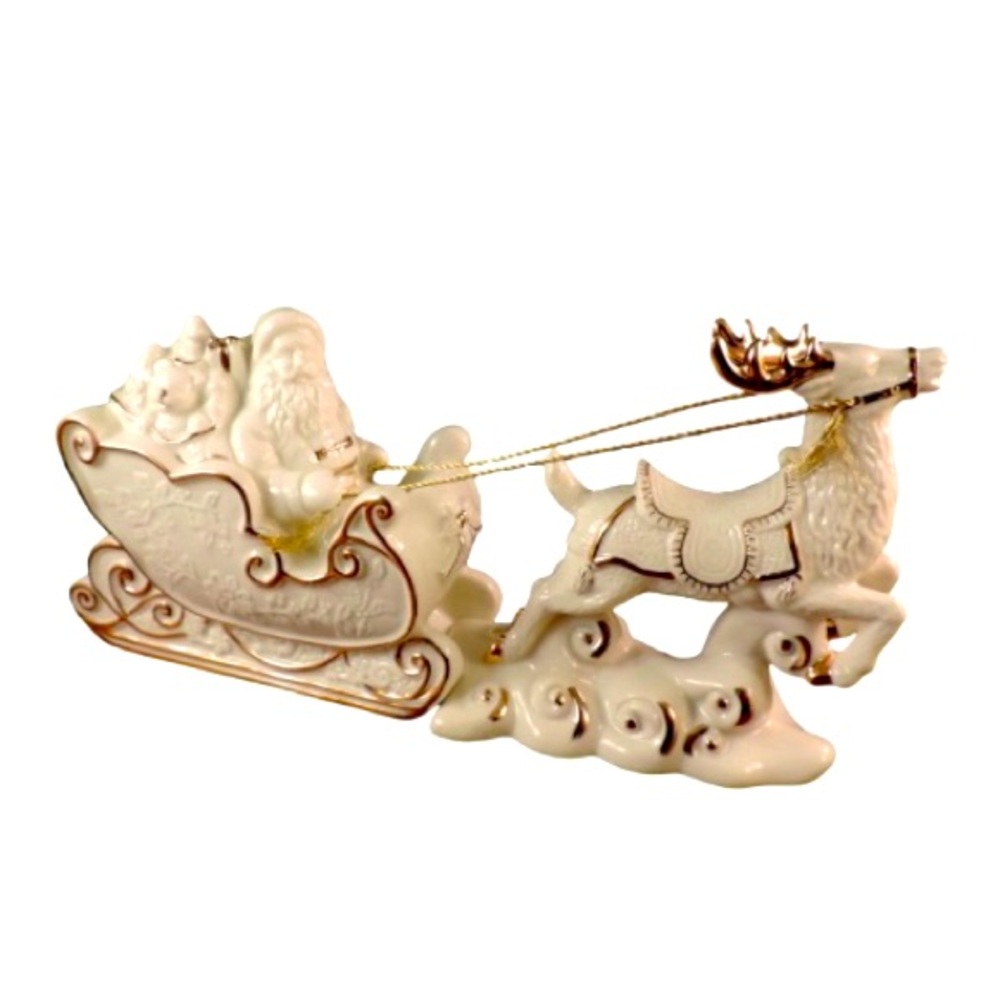 Mikasa Santa with sleight perfect gold and white porcelain